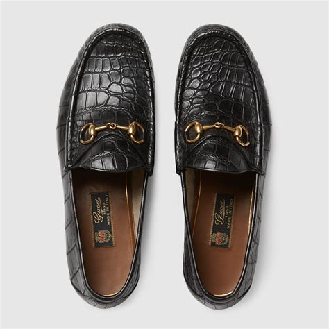 gucci crocodile loafers men's|gucci men's loafer with buckle.